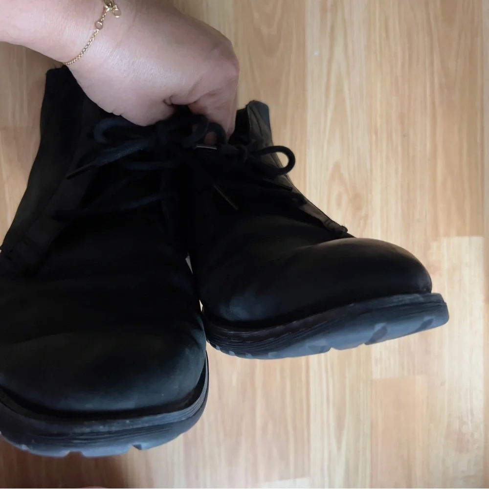Mark Nason Men Loretto Black Nubuck Leather boot US 11.5 Ankle Chukka Lace-Up